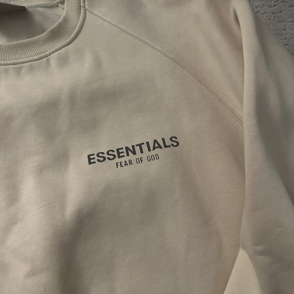 Essentials Cream Crewneck Sweatshirt - Picture 2 of 5